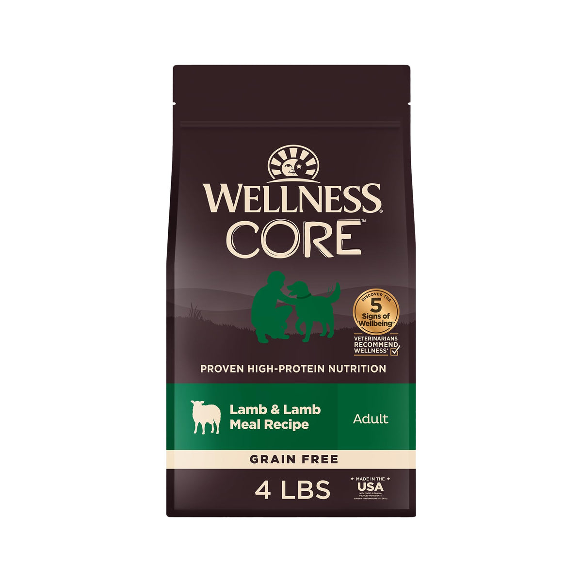 Wellness Core - sac 4 lb pour chien adulte sans céréales, pratique et nutritif
