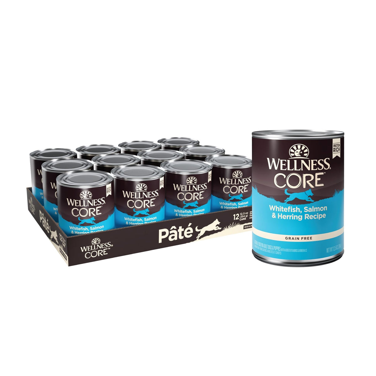 Wellness CORE conserve pâté sauron-poisson-blanc-haring, texture lisse et appétissante.