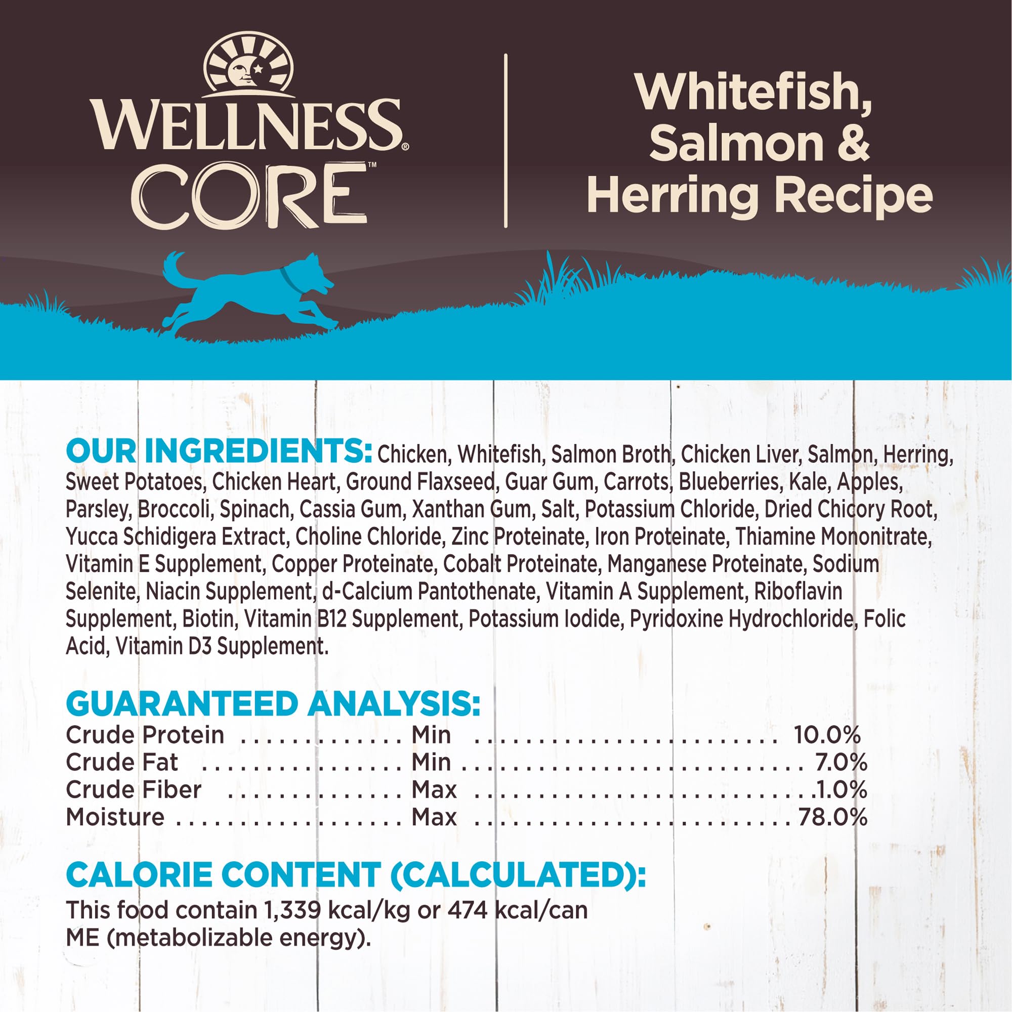 Wellness CORE conserve sans céréales, option grain-free pour chien.