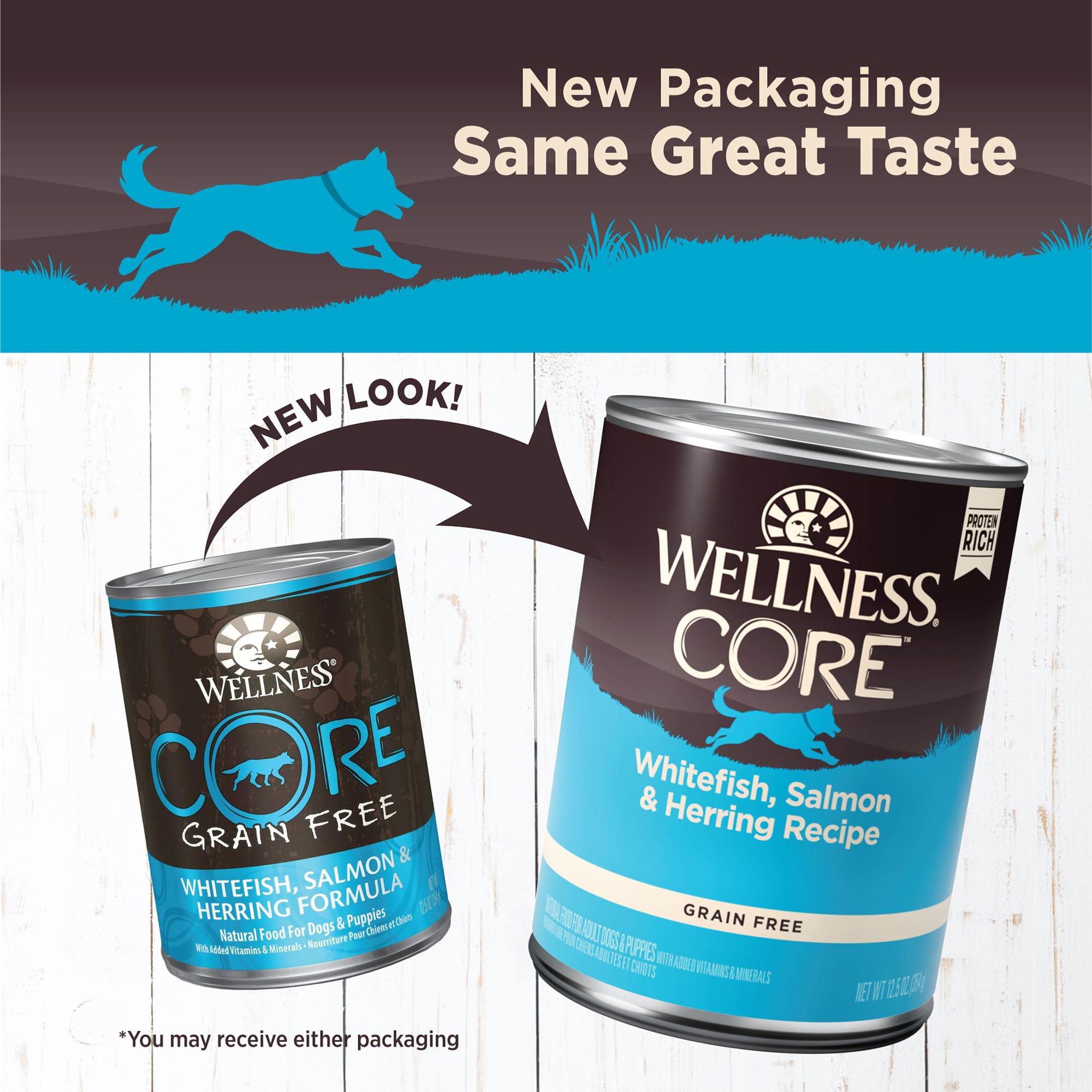 Wellness CORE conserve texture crèmeuse saumon, goût délicat et sain.
