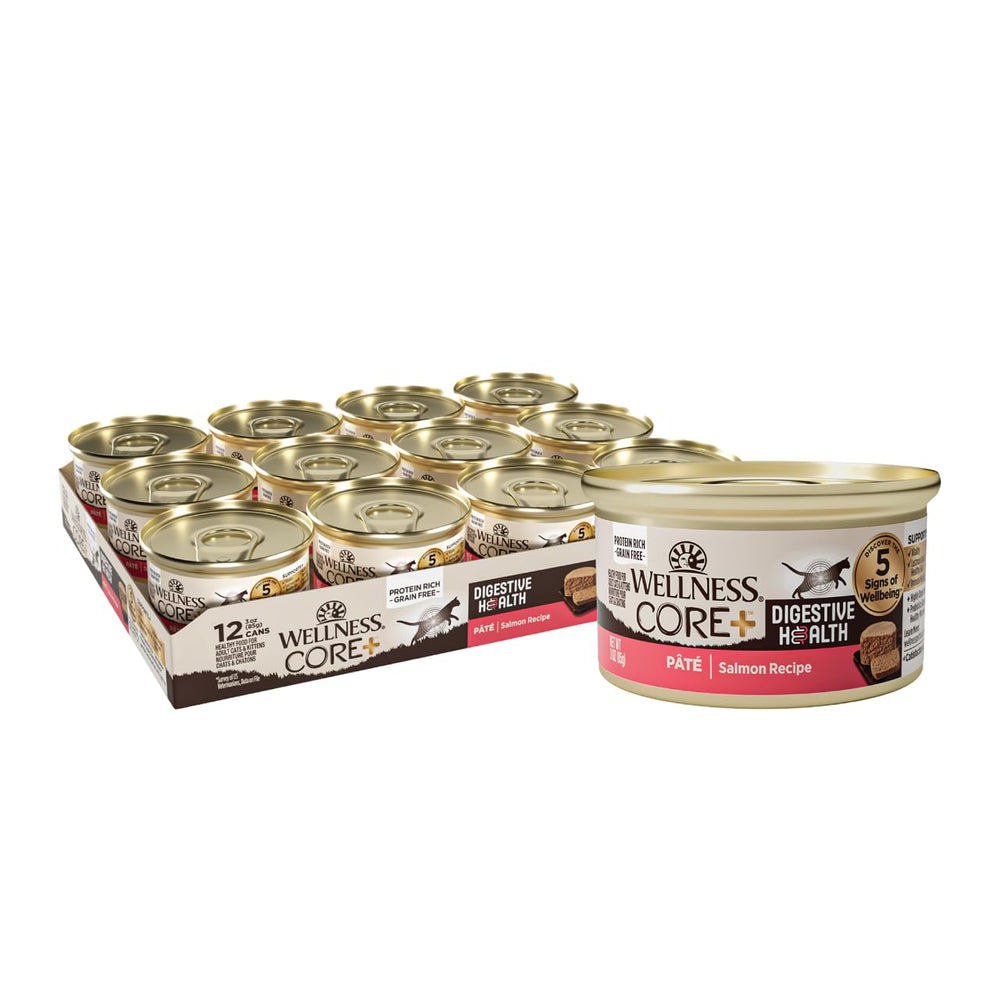 Wellness CORE+ Pâté chat saumon, boîte 85 g, soutien digestion potentiel