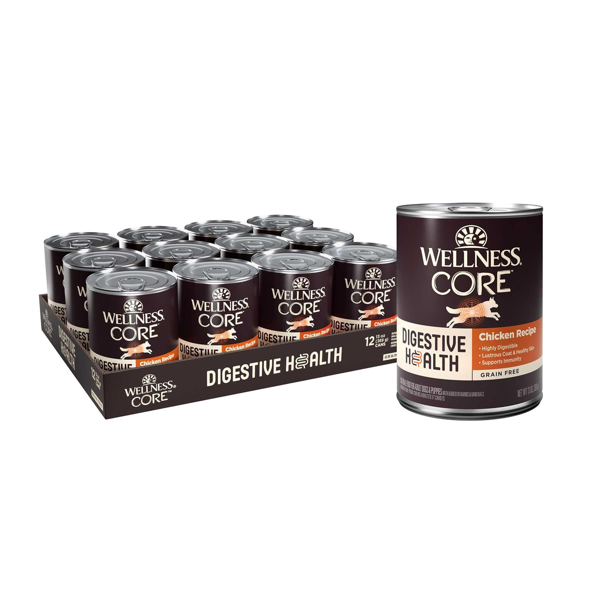 Wellness Core poulet pate en boîte 13oz, plat humide facile à digérer pour chien.