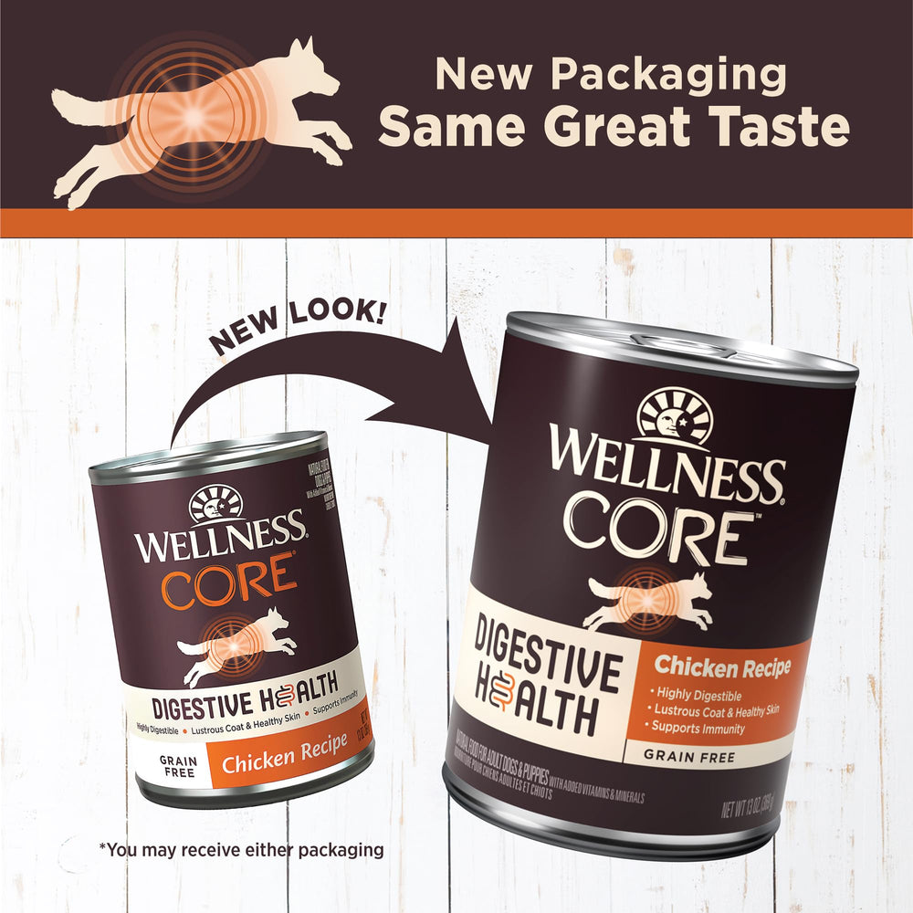 Ingrédients prébiotiques Wellness Core pour soutenir la digestion canine.