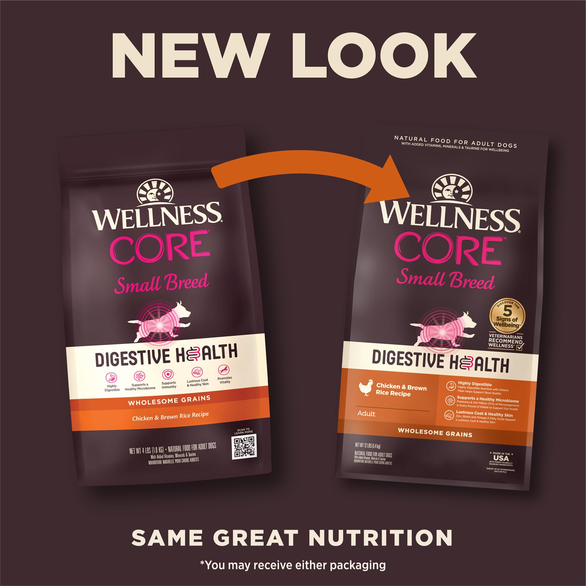 Sac Wellness CORE Digestive Health 12 lb, pratique et durable pour chiens.