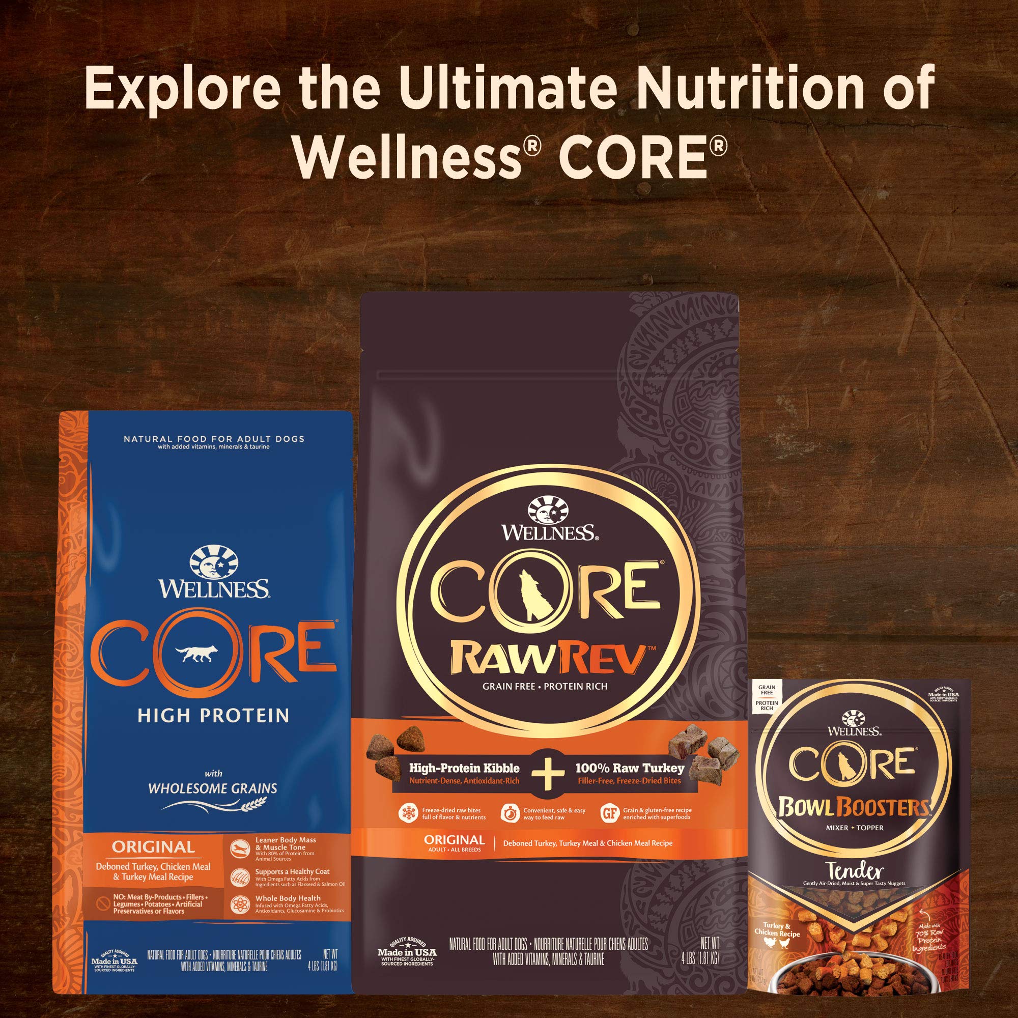 Wellness CORE Hearty Cuts — ingrédients naturels et gourmands pour varier les repas.