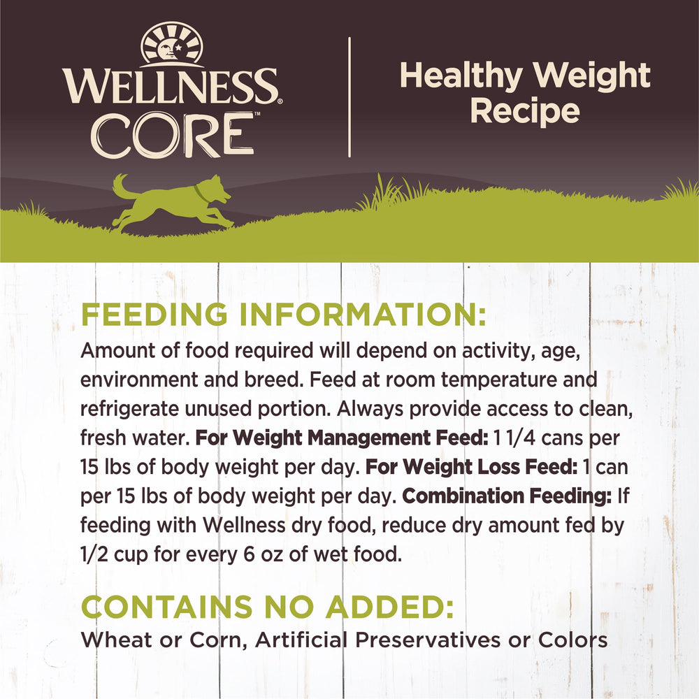 Wellness CORE – pack de 12 boîtes de 354 g, rangement facile.