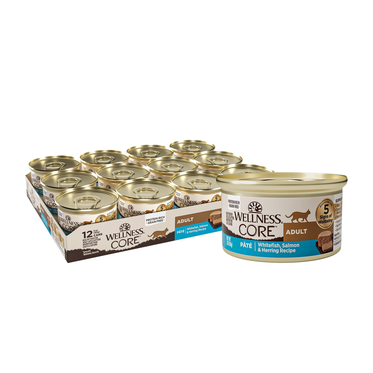 Wellness CORE Pâté Chat Adulte – Poisson Blanc, texture lisse et appétissante