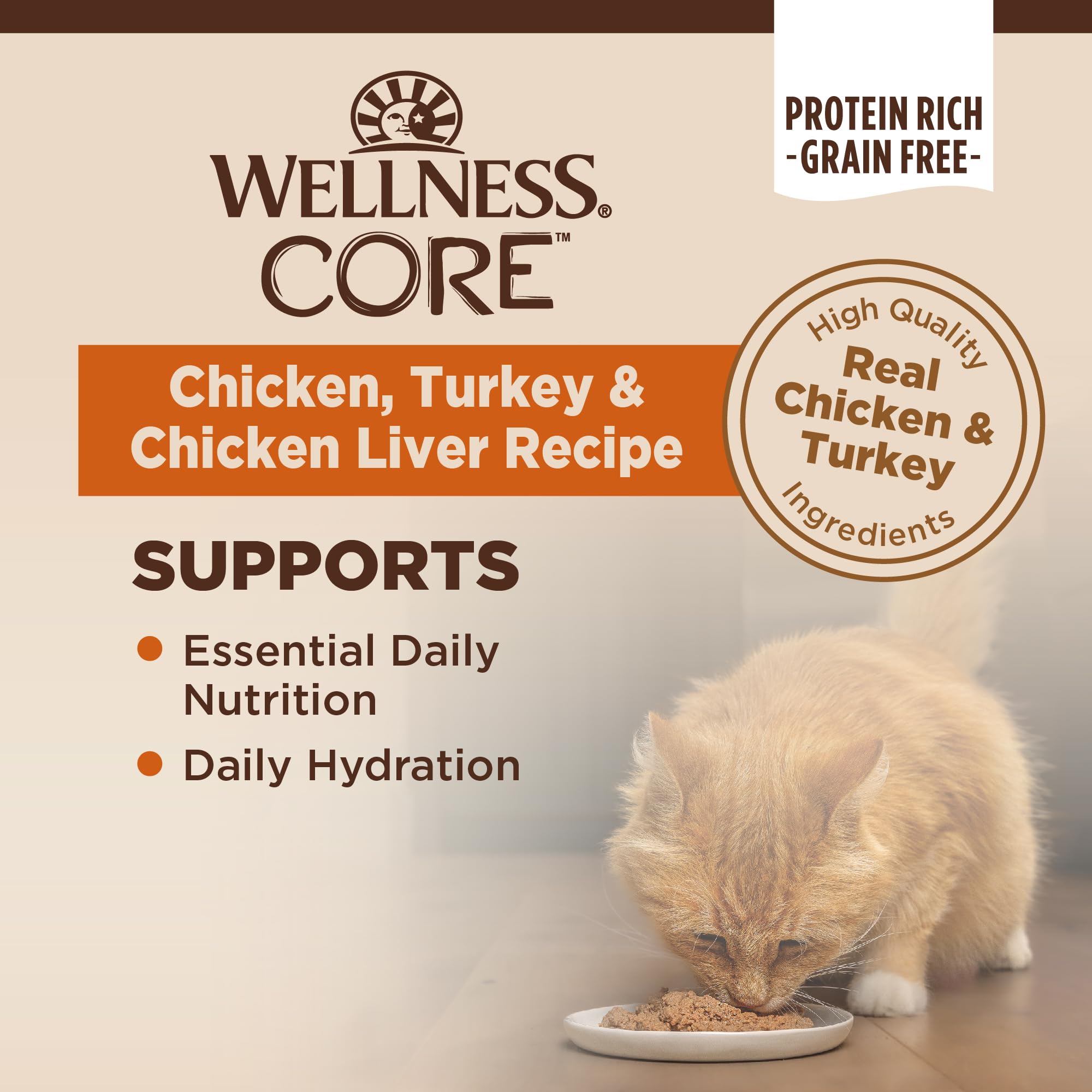 Wellness CORE Pâté Chat boîte intérieur, texture lisse appréciée par les chats difficiles.