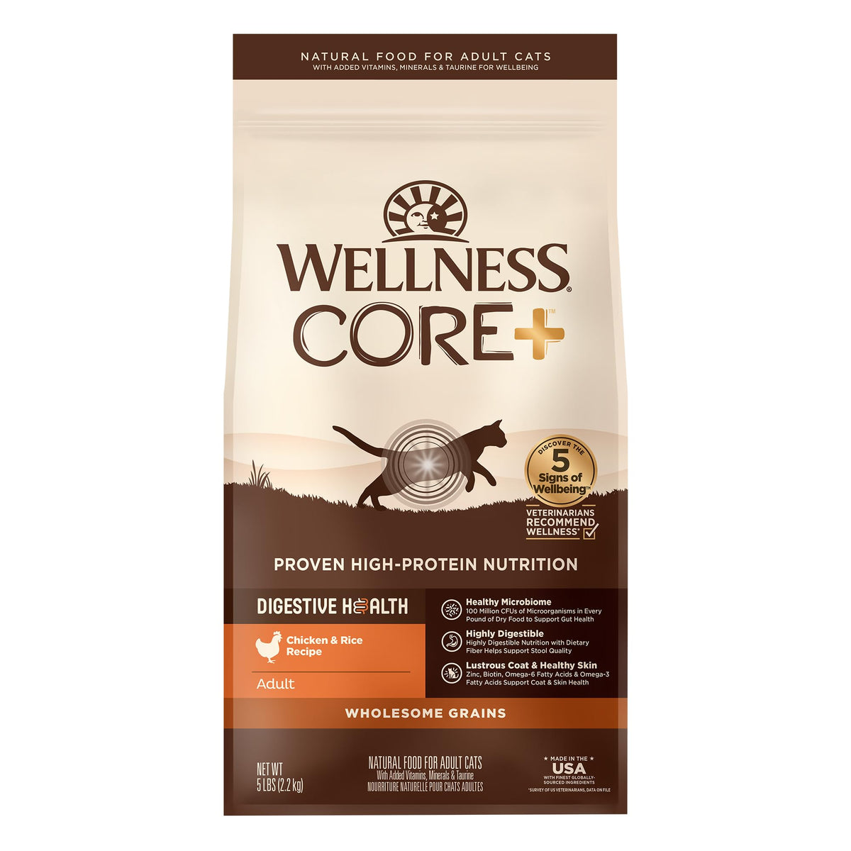 Wellness CORE+ Chat - digestion poulet et riz: soutien digestif quotidien.