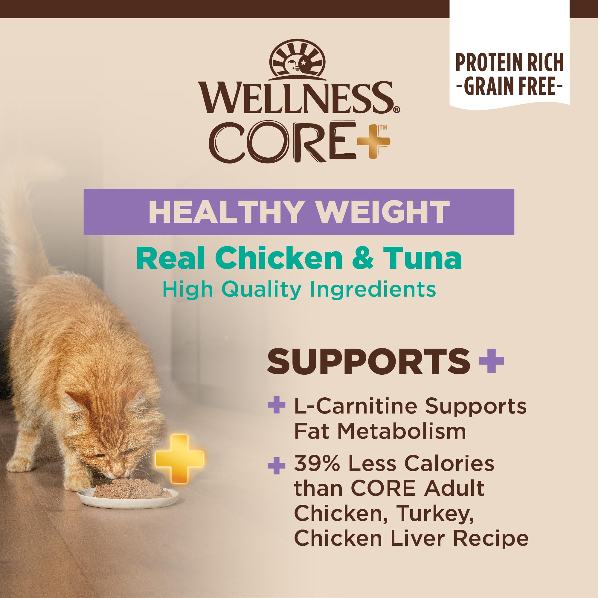 Wellness CORE+ Pâté sans céréales option naturelle pour chats actifs