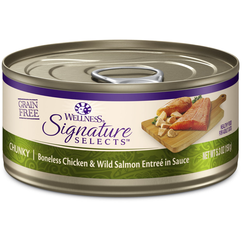 Wellness CORE Signature Selects: morceaux poulet et saumon dans sauce, appétence et hydratation.