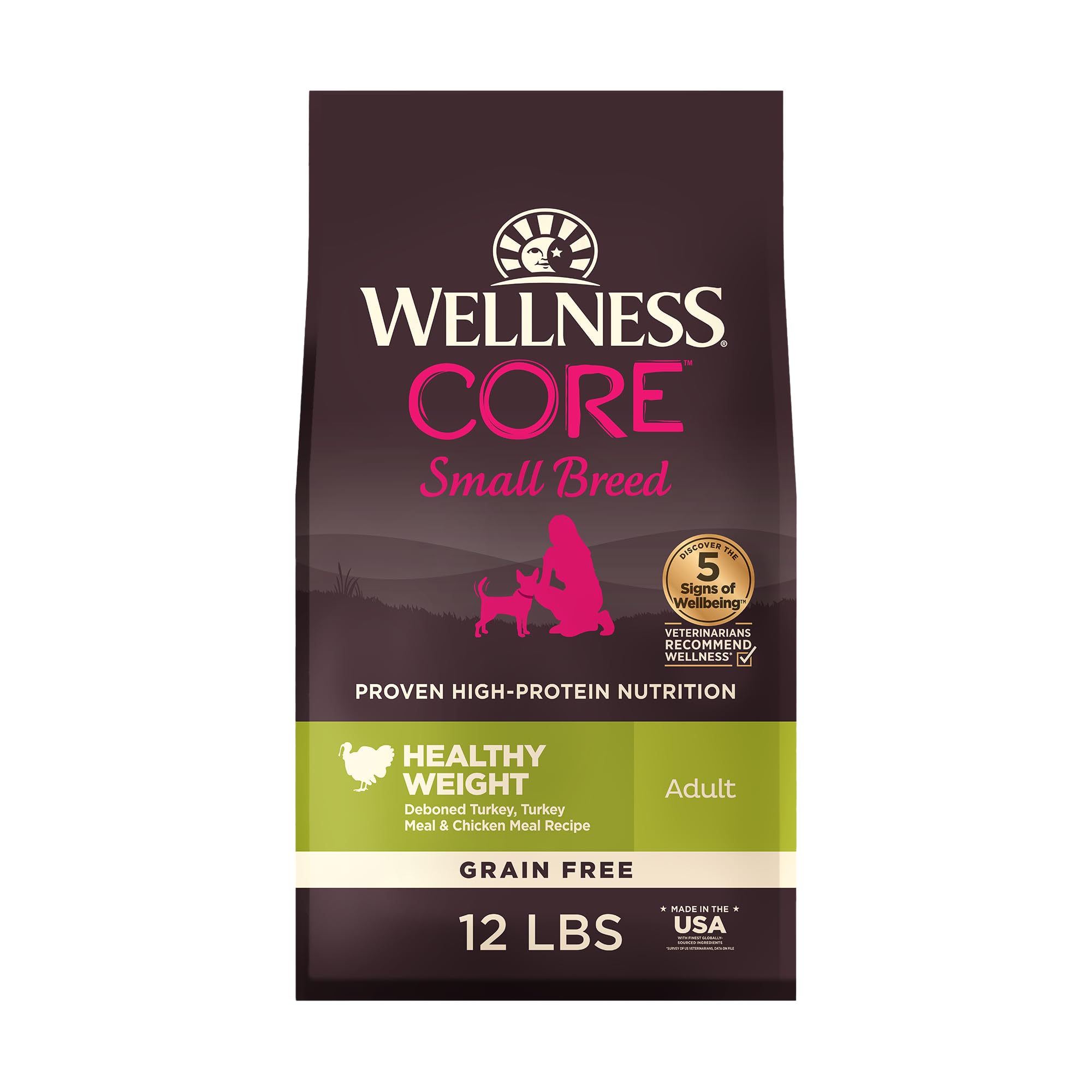 Wellness CORE croquettes dinde-poulet pour petit chien, sachet 12 lb.