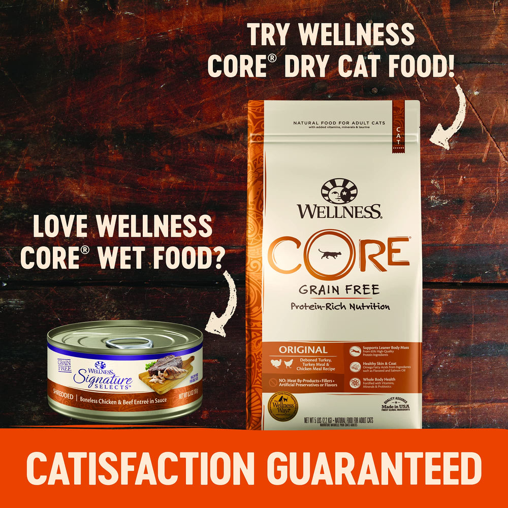 Wellness CORE Signature Selects: chat multiviandes en sauce, variété pour l'intérêt quotidien.