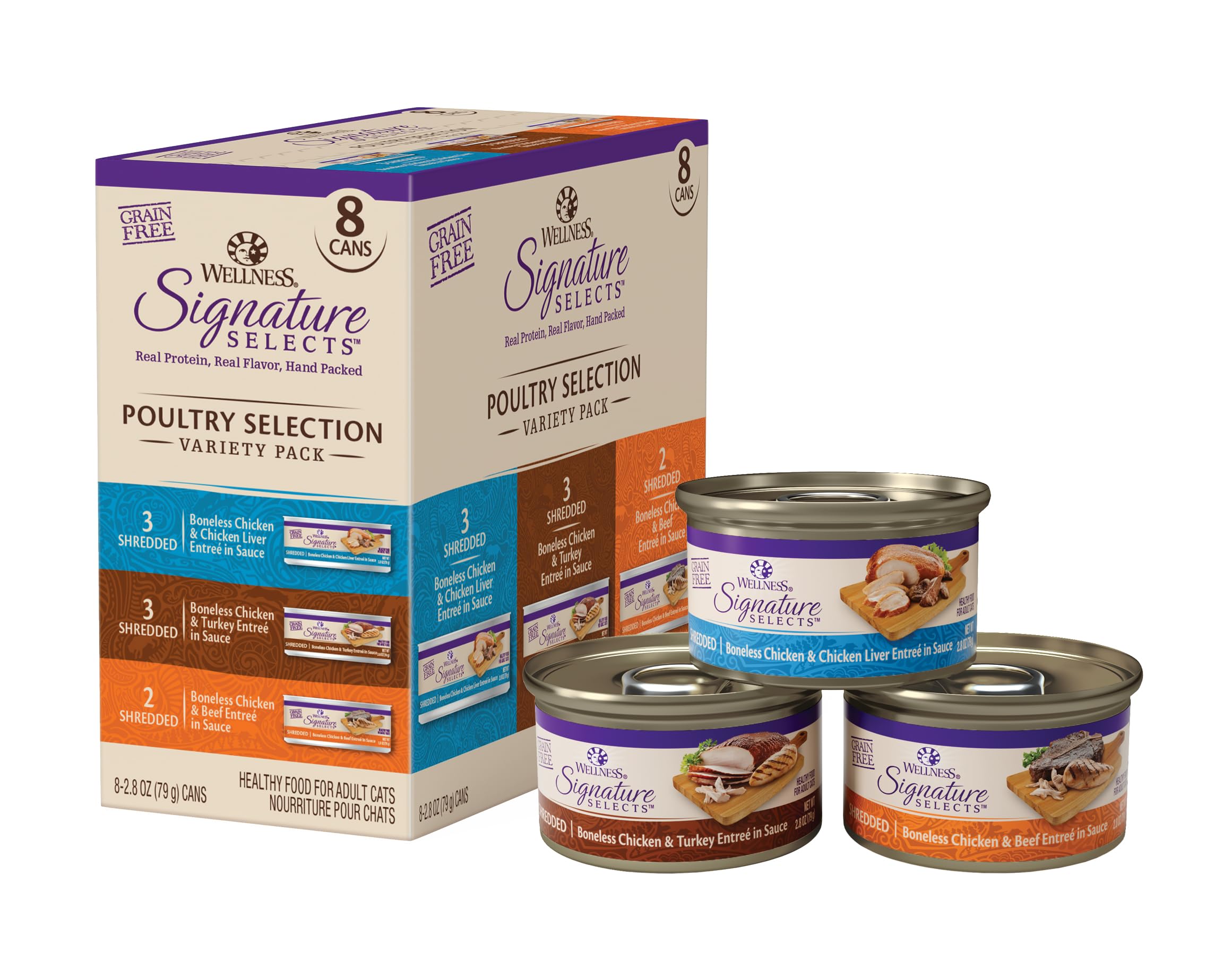 Wellness CORE Signature Selects: chat poulet en sauce, protéines riches et énergie au quotidien.