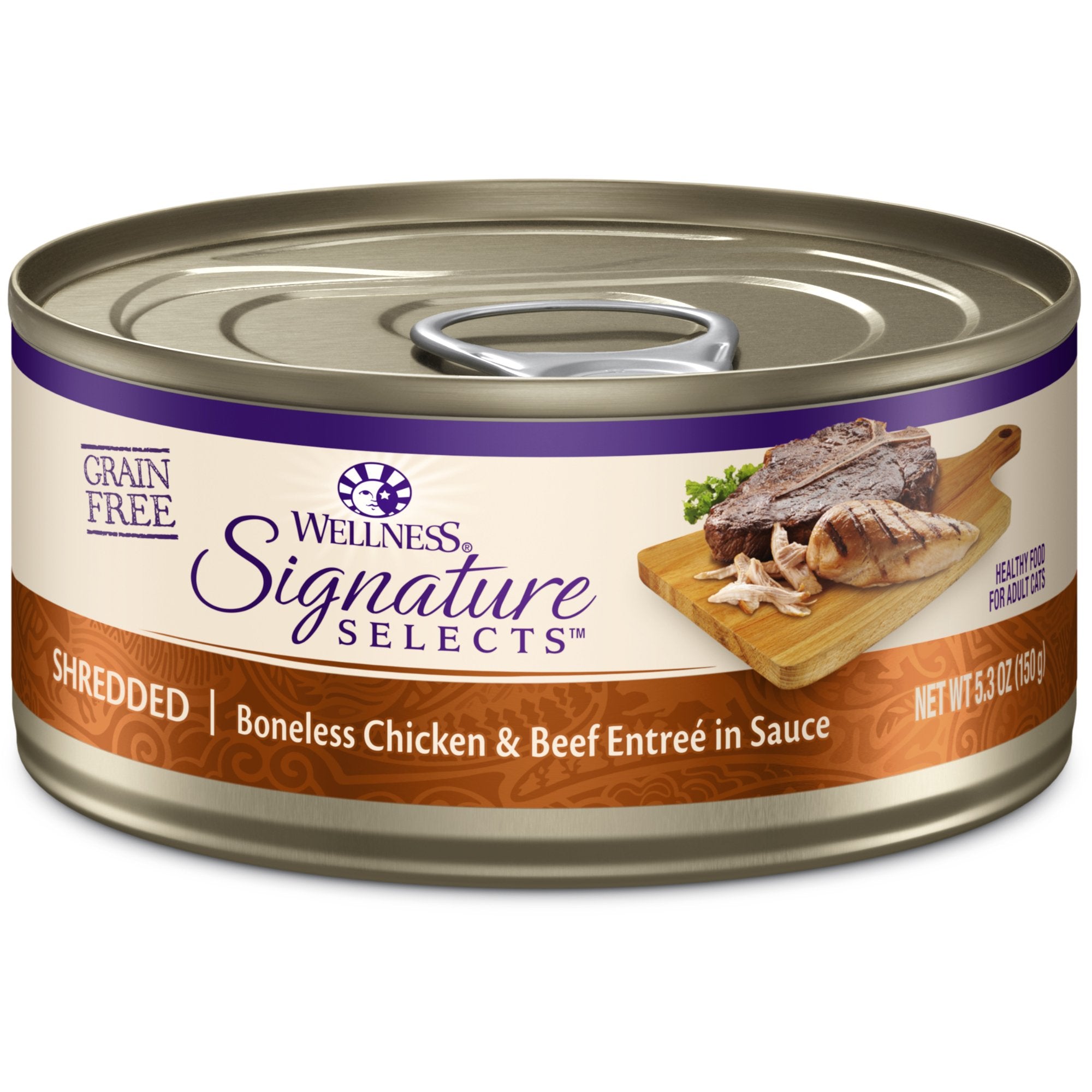 Wellness CORE Signature Selects morceaux emiettés de poulet et boeuf, protéines pour chats actifs.