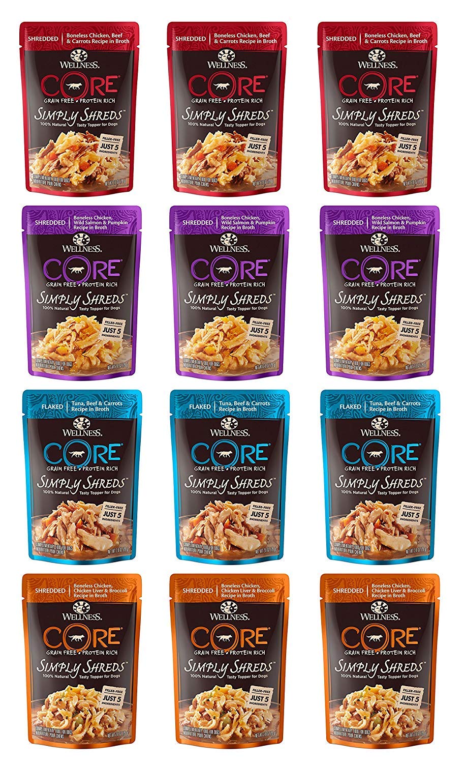 Wellness Core Simply Shreds : thon et carottes dans bouillon, option rapide pour varier les repas