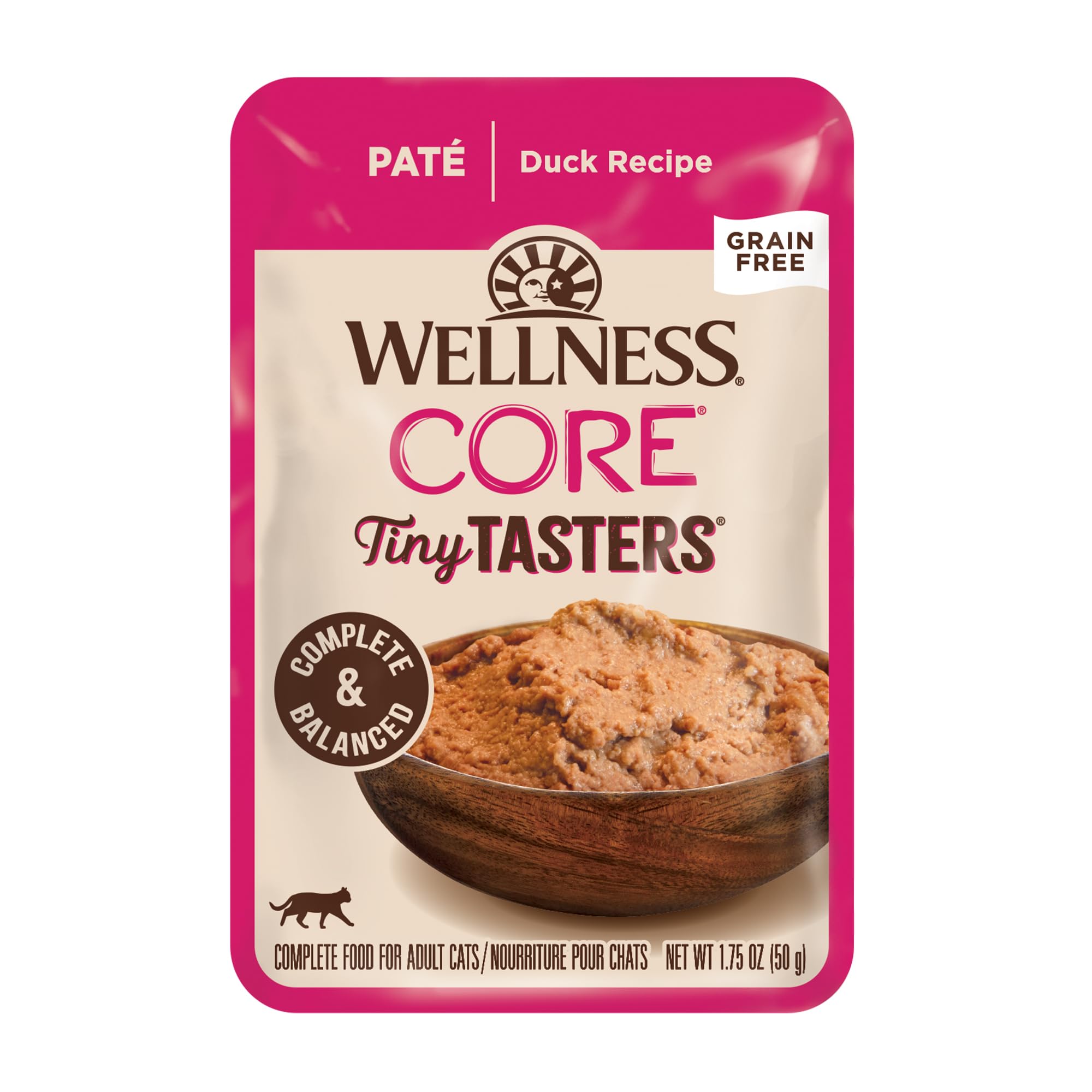 Pâté chat Wellness Core Tiny Tasters au canard dans sachet 1,75 oz