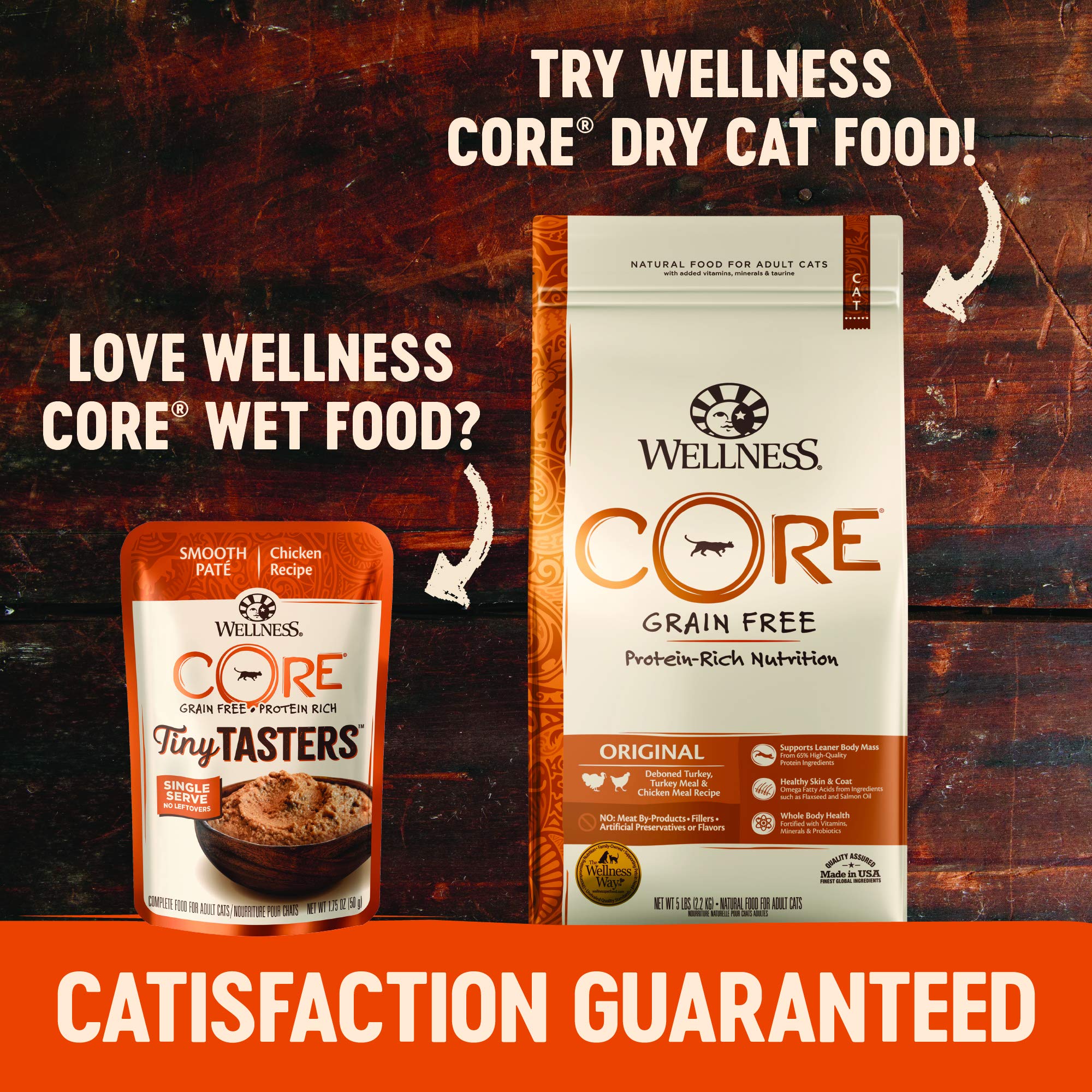 Wellness CORE Tiny Tasters, pâté onctueux au thon qui réjouit les chats exigeants.