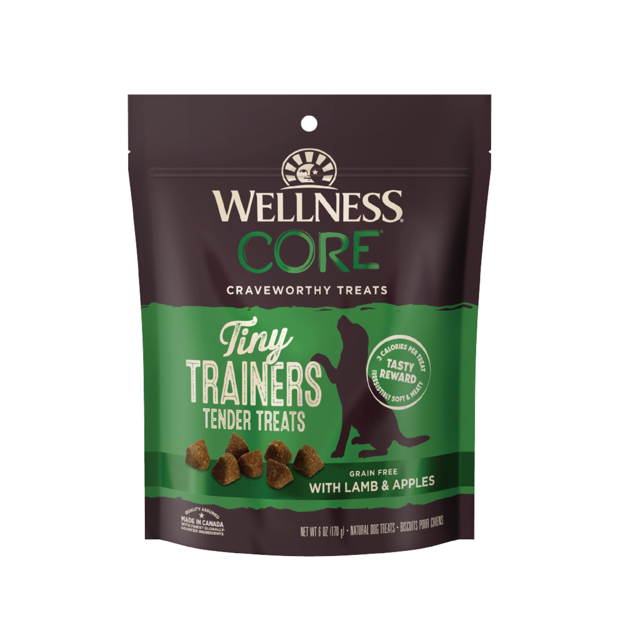 Wellness CORE Tiny Trainers – biscuit agneau-pomme, récompense légère pour l’entraînement.