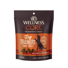 Wellness CORE Tiny Trainers dinde et grenade, friandises sans céréales parfaites pour l'entraînement.
