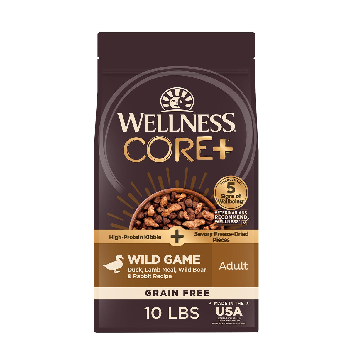 Wellness CORE+ croquettes sans céréales pour chien, soutien digestif potentiel