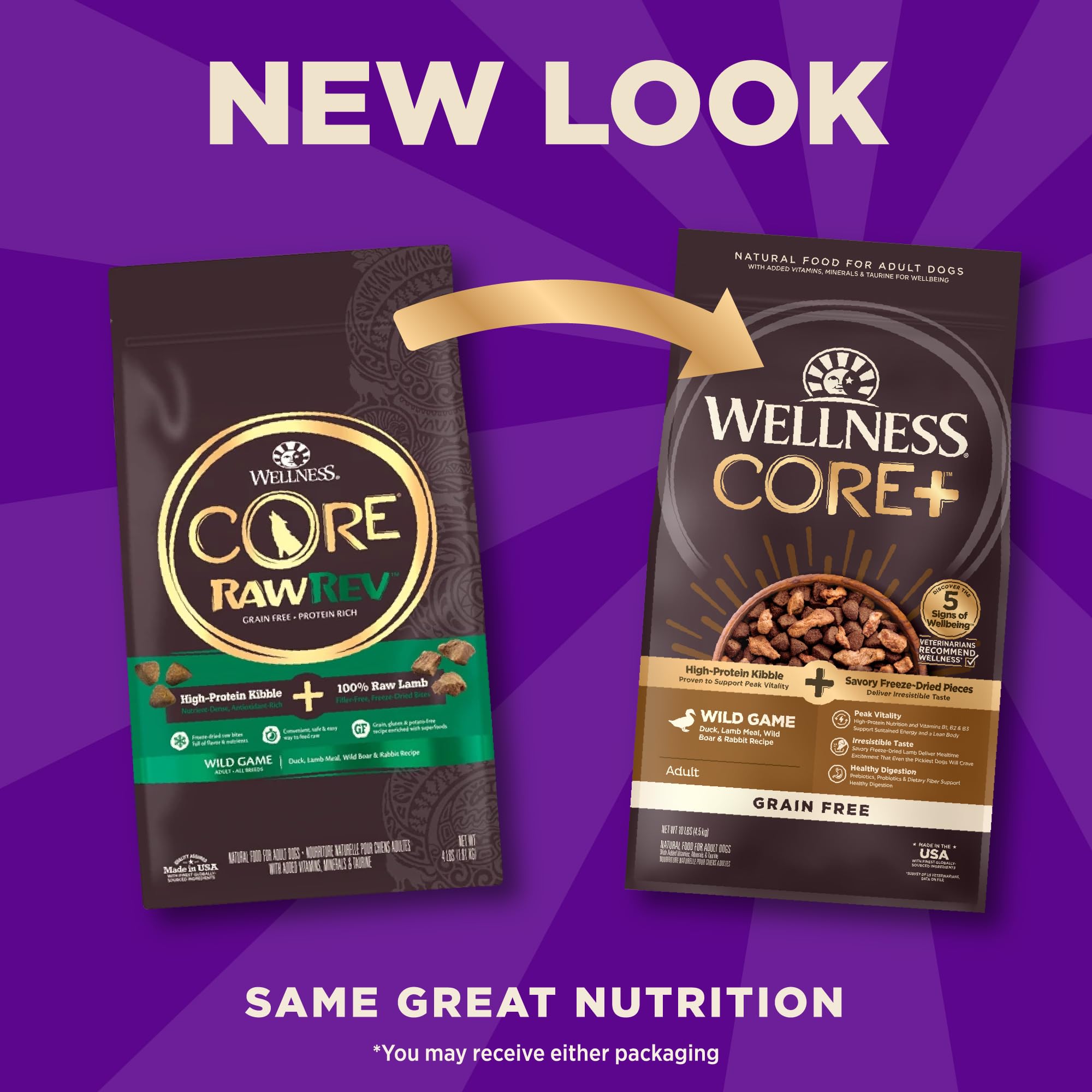 Morceaux lyophilisés canard sauvage Wellness CORE+ pour goût riche