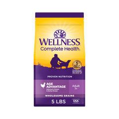 Wellness croquettes senior poulet orge – apport nutritionnel pour chien âgé.