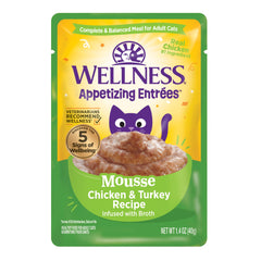 Wellness Appétissantes Entrées Mousse mousse onctueuse au poulet et dinde dans sachets pratiques