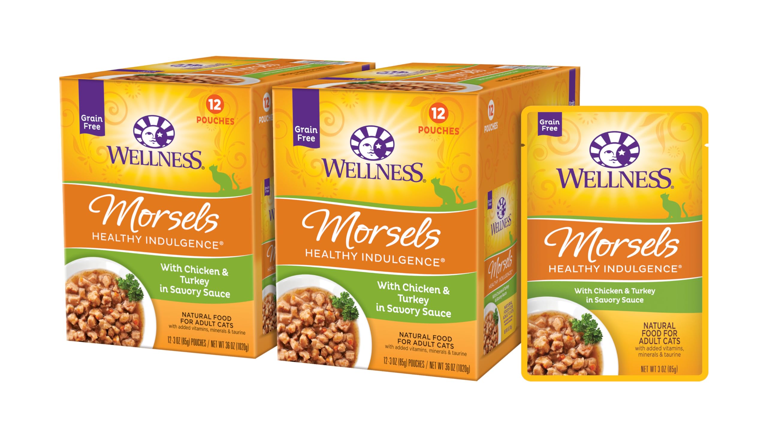 Wellness Gourmets Morsels – sachet chat poulet et dinde, protéines riches pour le repas