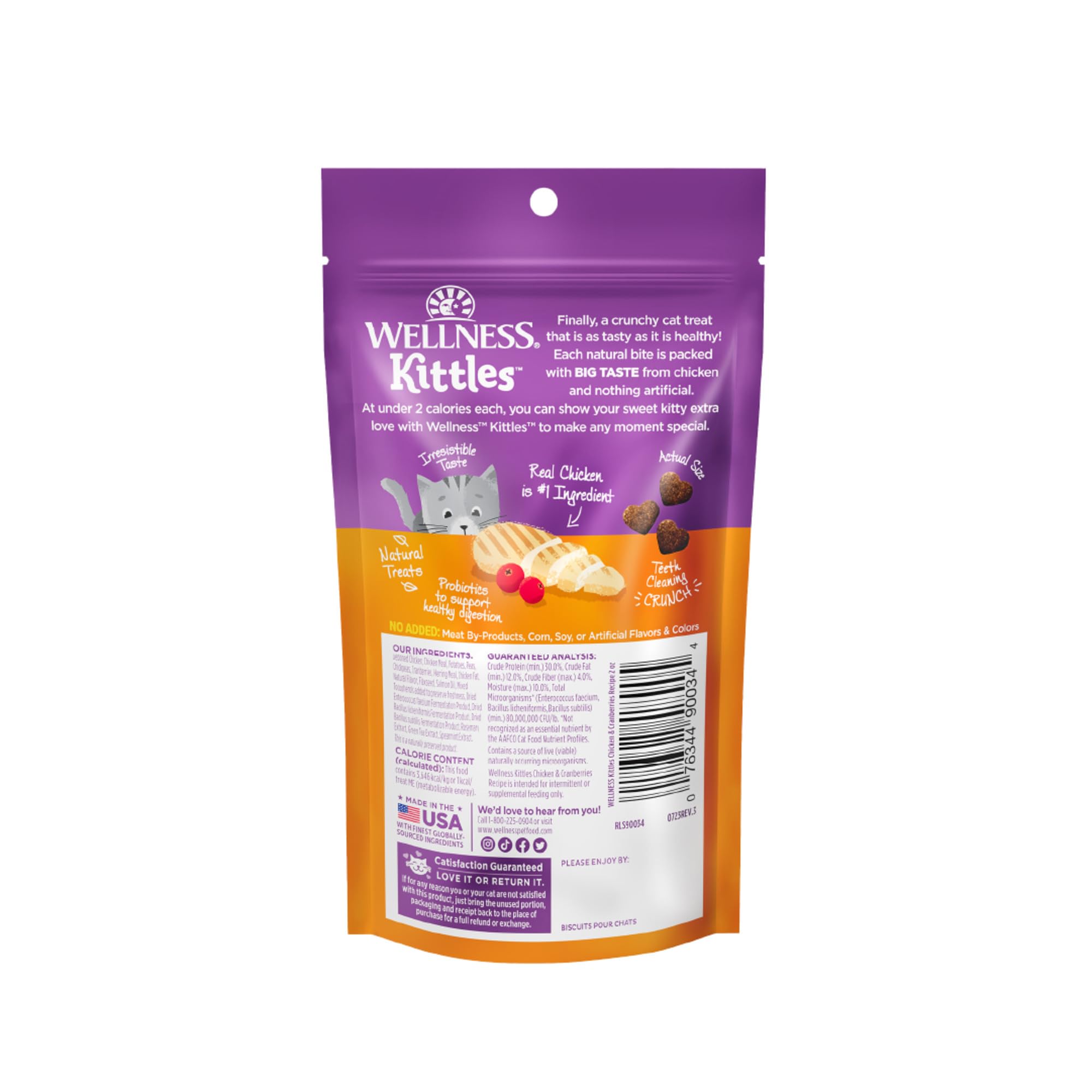 Wellness Kittles emballage pratique, portions contrôlées pour les sorties.