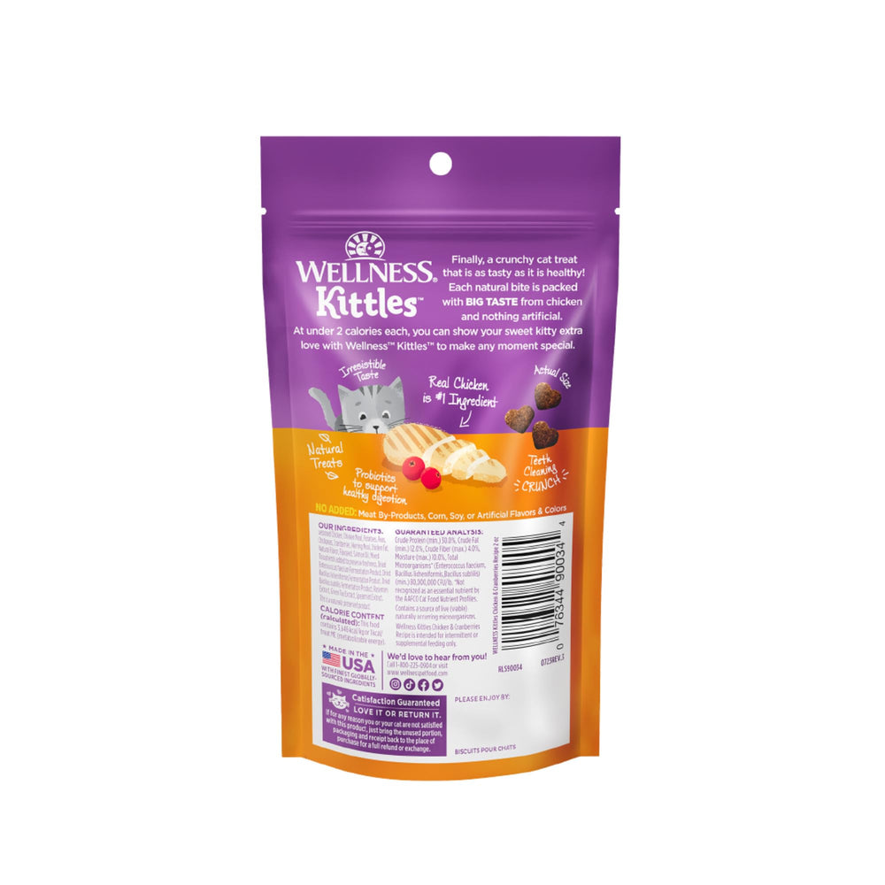 Wellness Kittles emballage pratique, portions contrôlées pour les sorties.