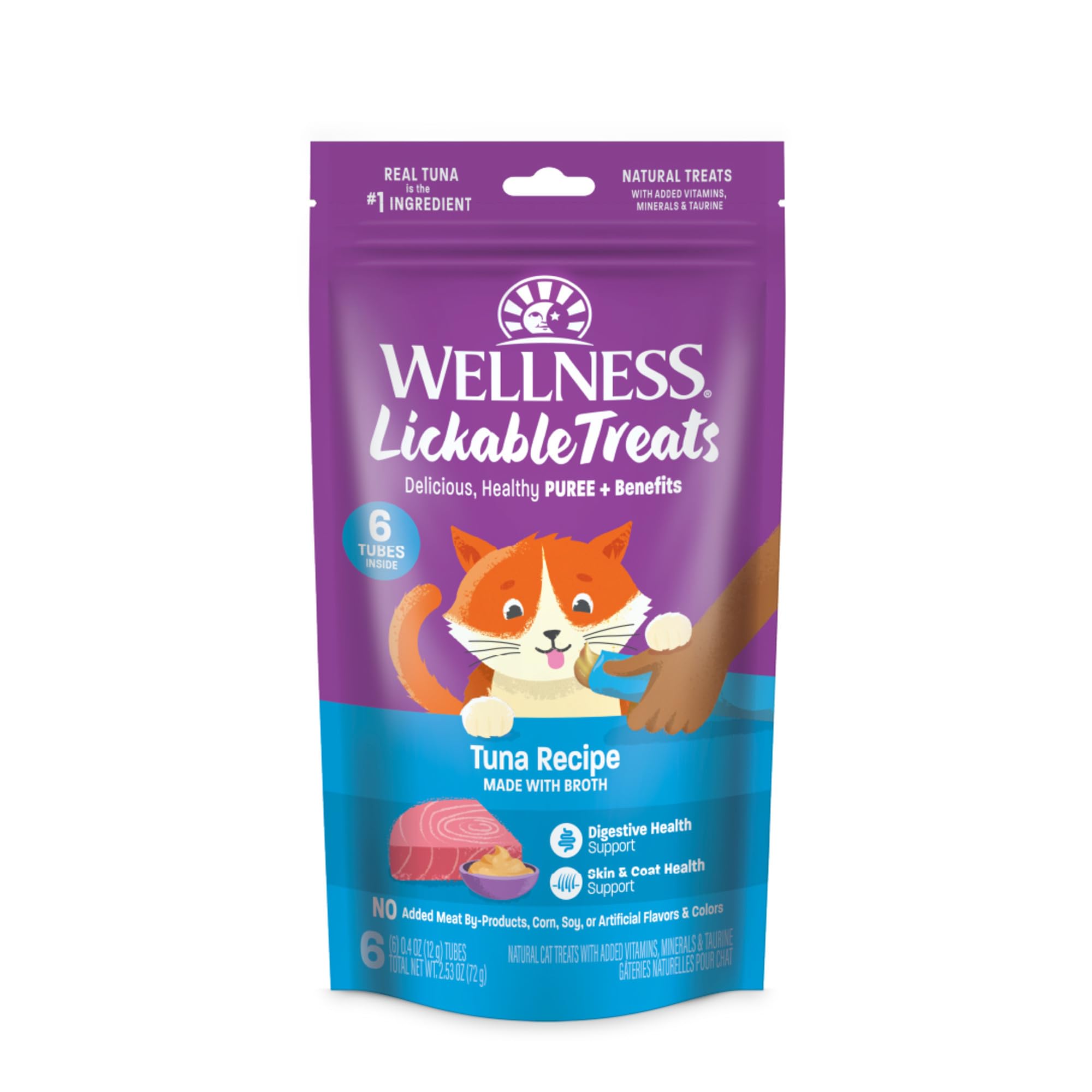 Wellness Lickable Treats purée au thon en tube pour chat adulte, saveur séduisante