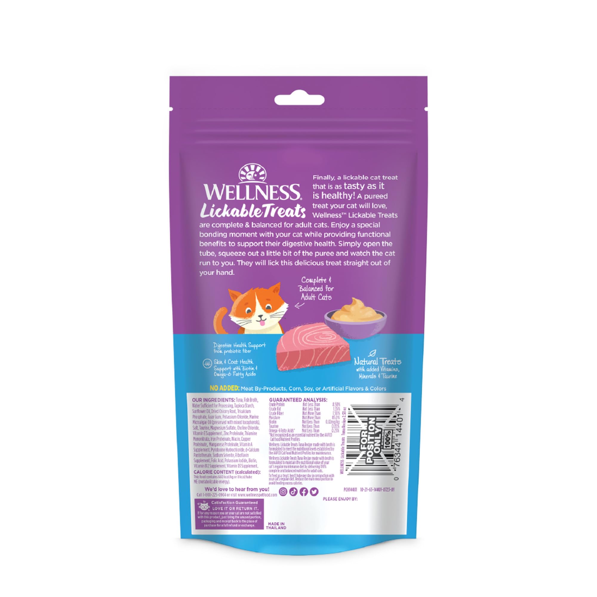Wellness Lickable Treats texture crèmeuse et arôme thon pour entraînement et récompenses