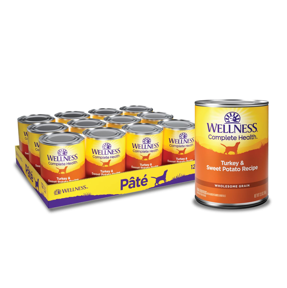 Wellness Complete Health, conserve dinde et patate douce, repas complet pour chien.