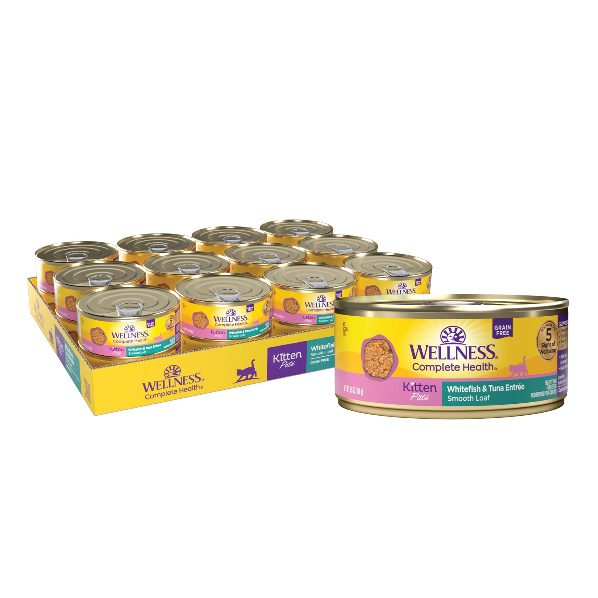 Wellness Chaton Pâté Entrée Thon et Poisson blanc, protéine élevée.