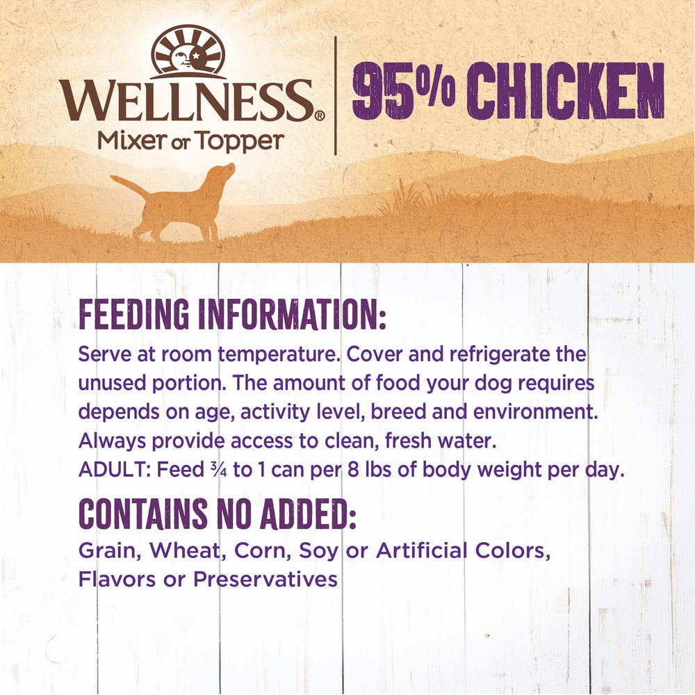Étiquette Wellness indiquant ingrédients naturels et non-GMO pour le quotidien.