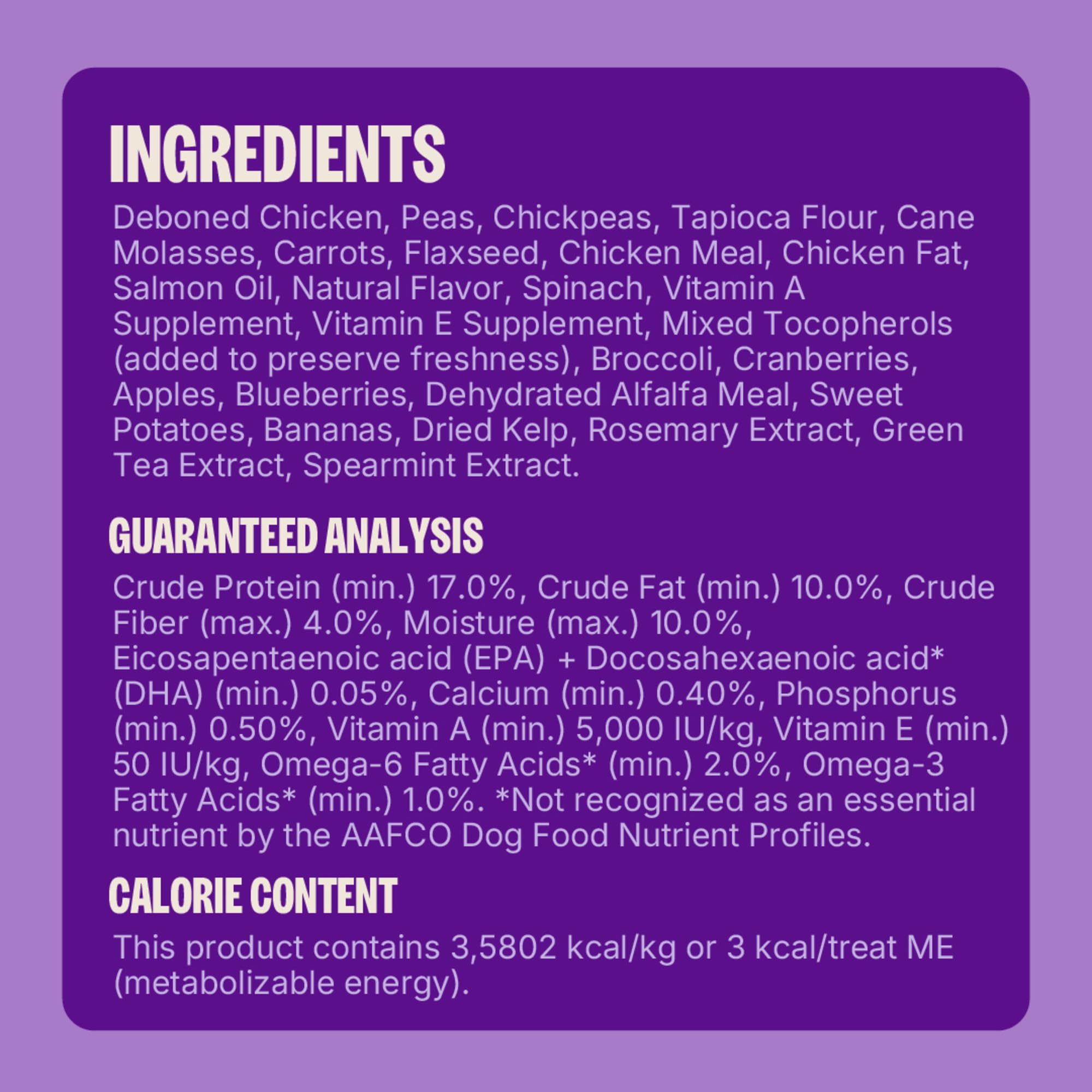 Taille petite Wellness Puppy Treats adaptée aux chiots pour l'apprentissage.