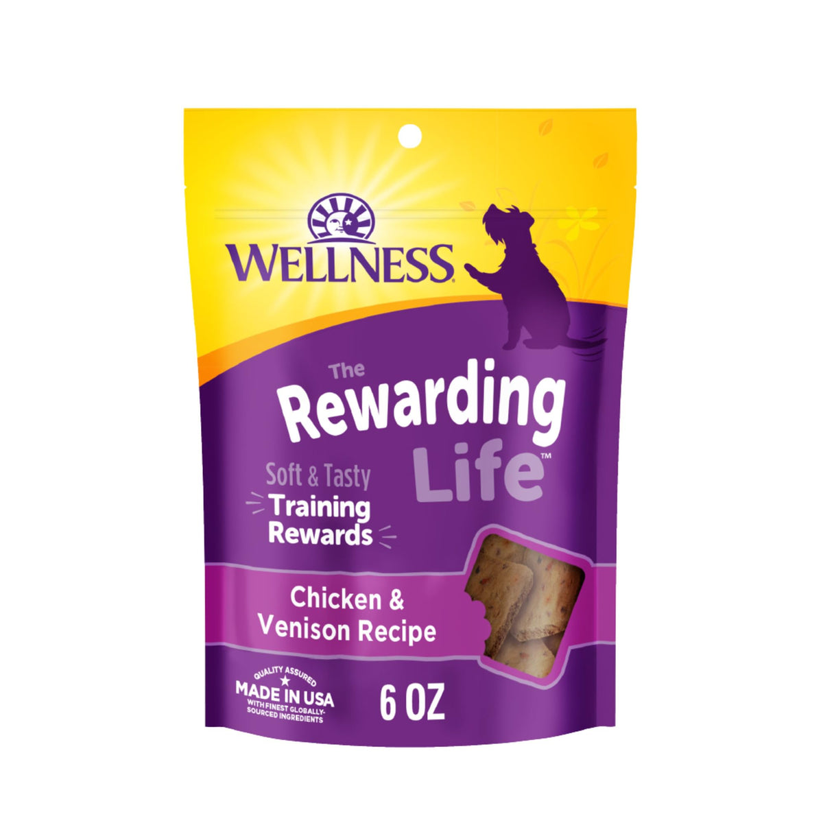 Friandises Wellness Rewarding Life dans un sachet de 170 g, idéale pour le dressage.