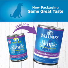 Wellness Simple: protéine unique dinde dans une texture pâté lisse et appétente.