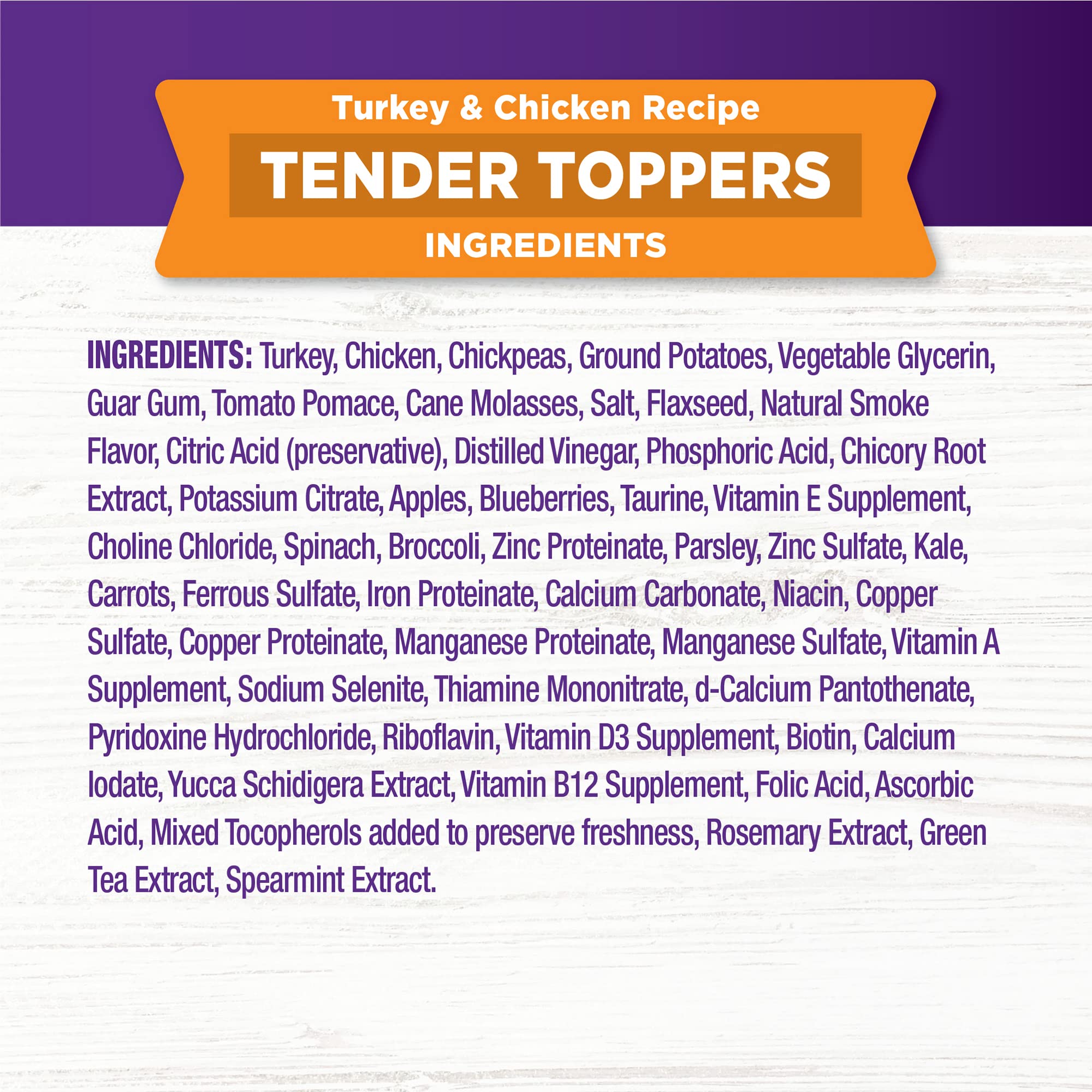 Wellness Tender Bowl Boosters: ingrédients sans additifs artificiels.