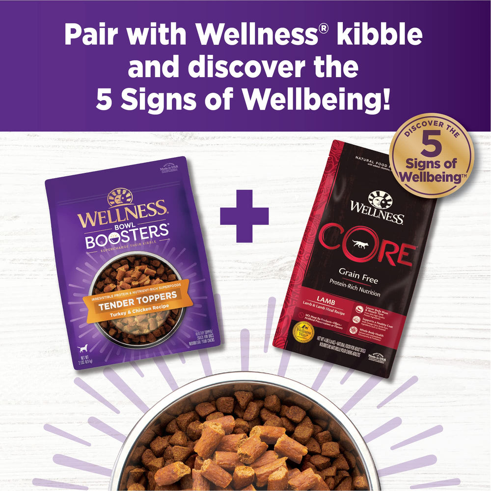 Wellness Tender Bowl Boosters: protéines premium et ingrédients de qualité.