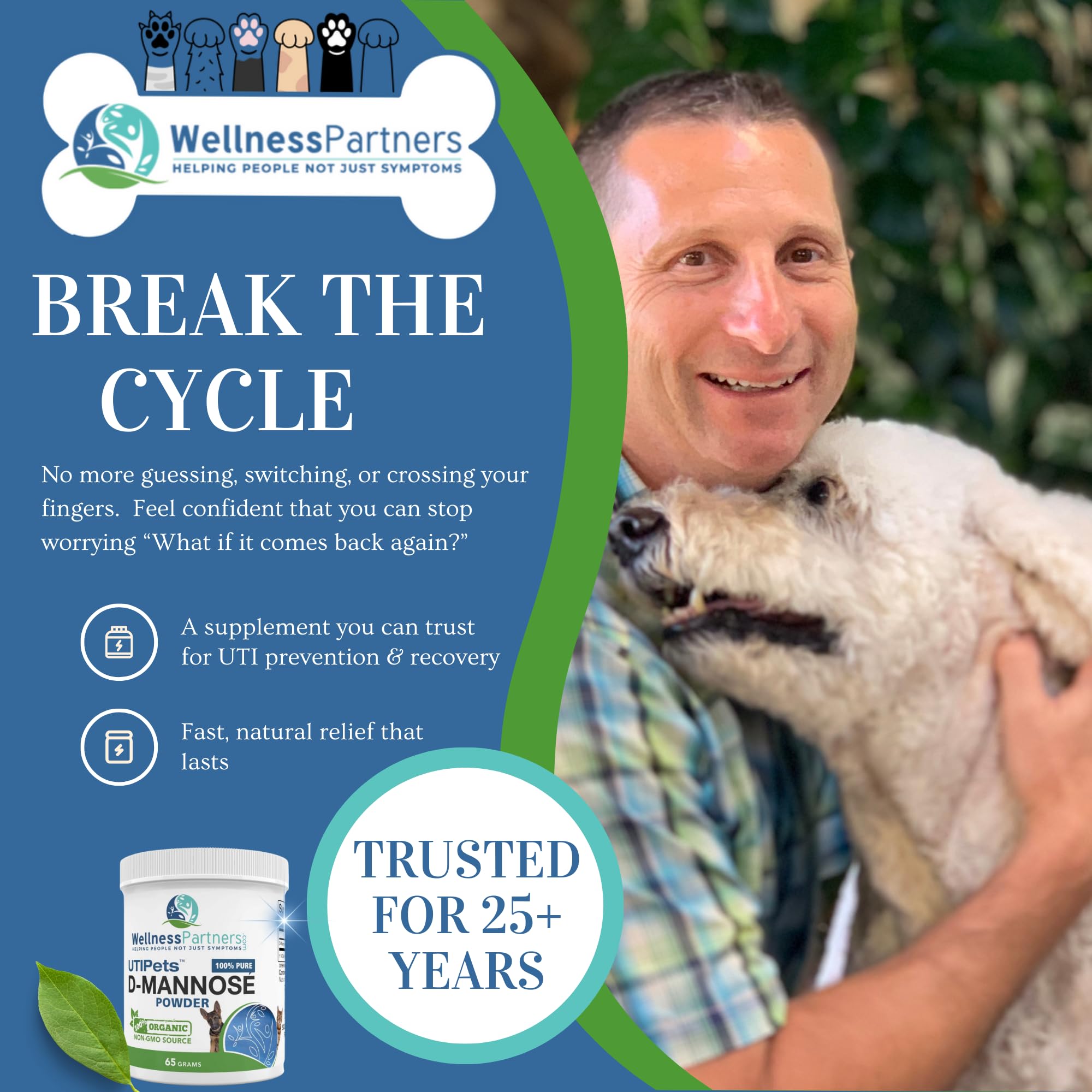WellnessPartners UTI Pets D-Mannose, source organique européenne