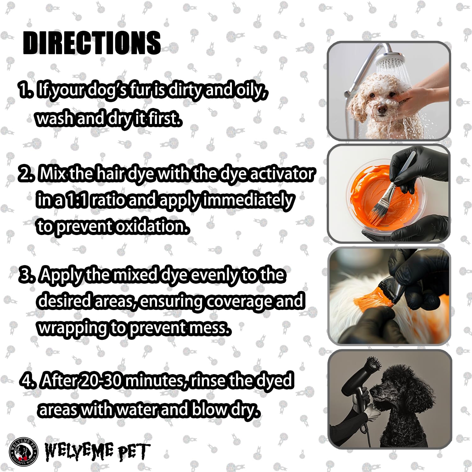 WELYEME bol-melange-teinture-poil-chien: mélange facile pour obtenir une teinte personnalisée.