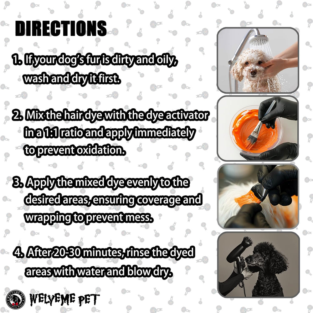 WELYEME bol-melange-teinture-poil-chien: mélange facile pour obtenir une teinte personnalisée.