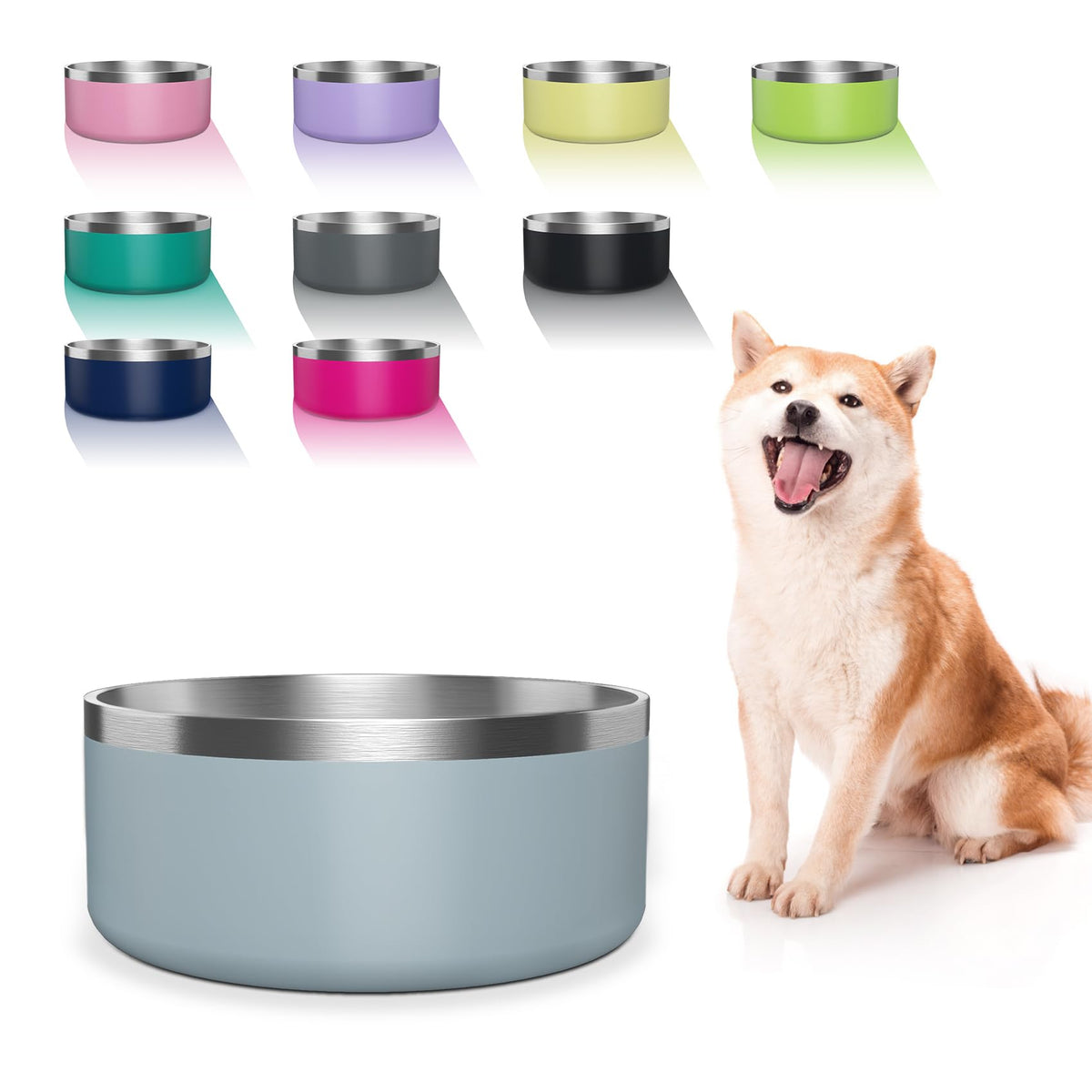 Bol Wenbokmin en acier inoxydable pour eau et nourriture, durable et sûr.