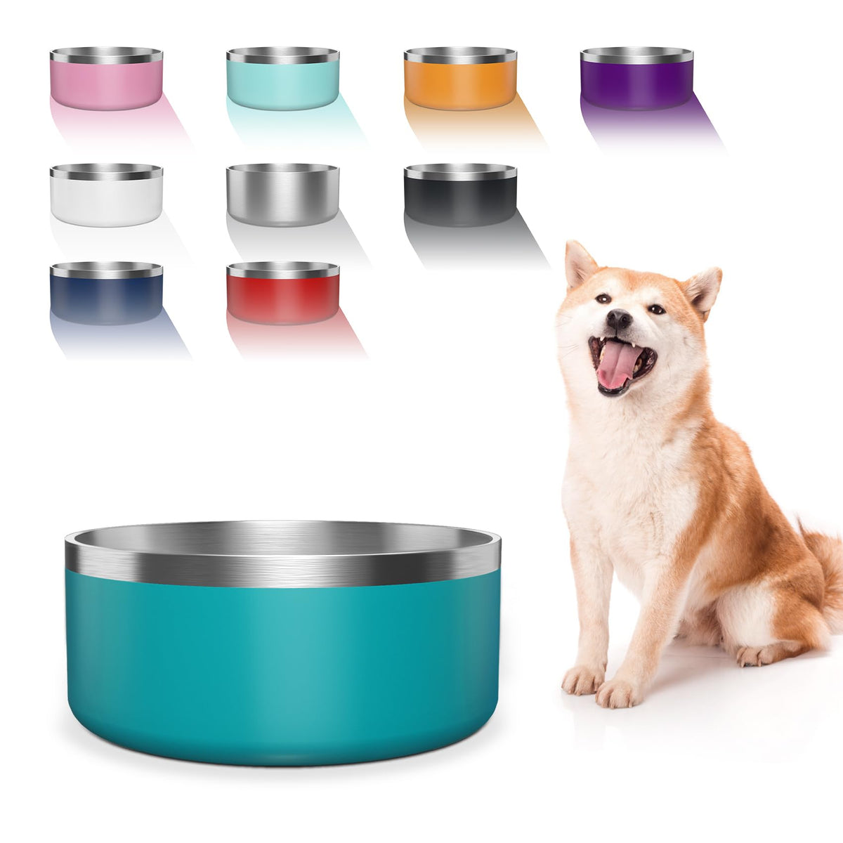 Bol WENBOKMIN en acier inoxydable, durable et propre pour nourriture et eau.