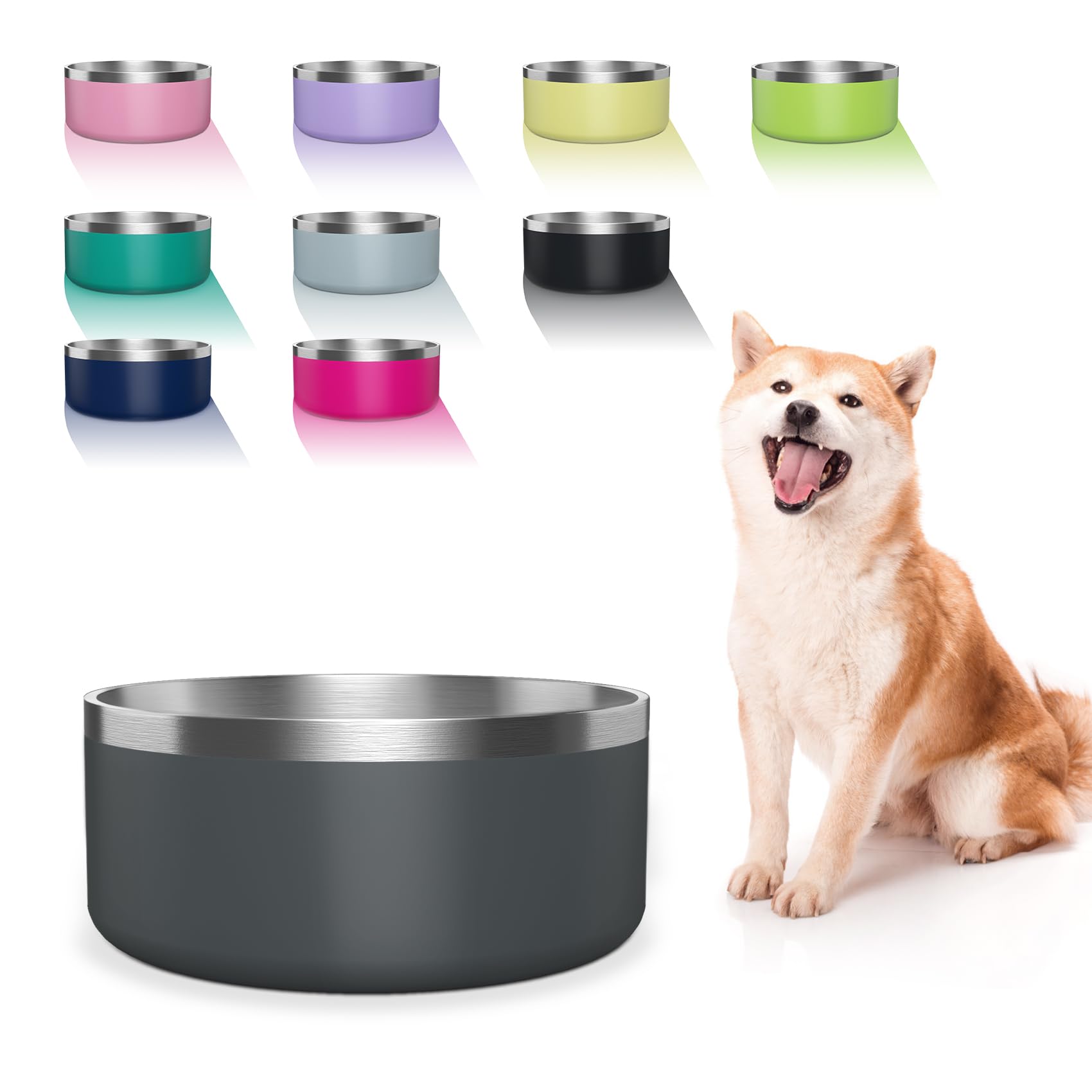 Bol Wenbokmin en inox anti-glisse pour chien, stabilité lors des repas.