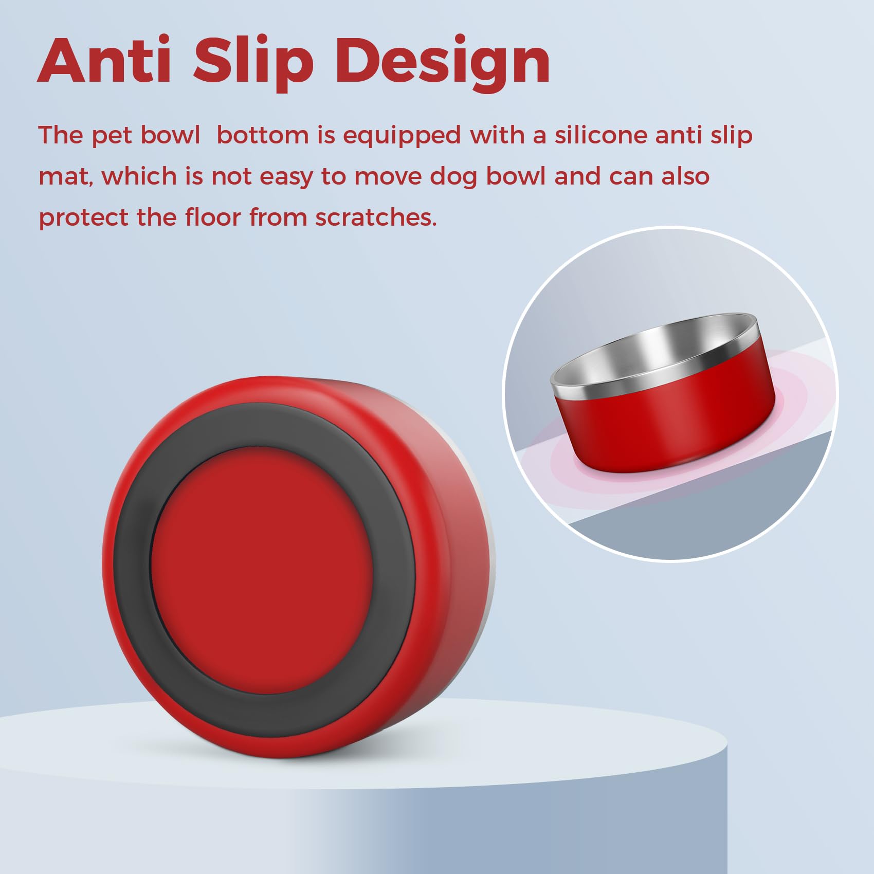 Design rouge élégant de la gamelle Wenbokmin pour chien.