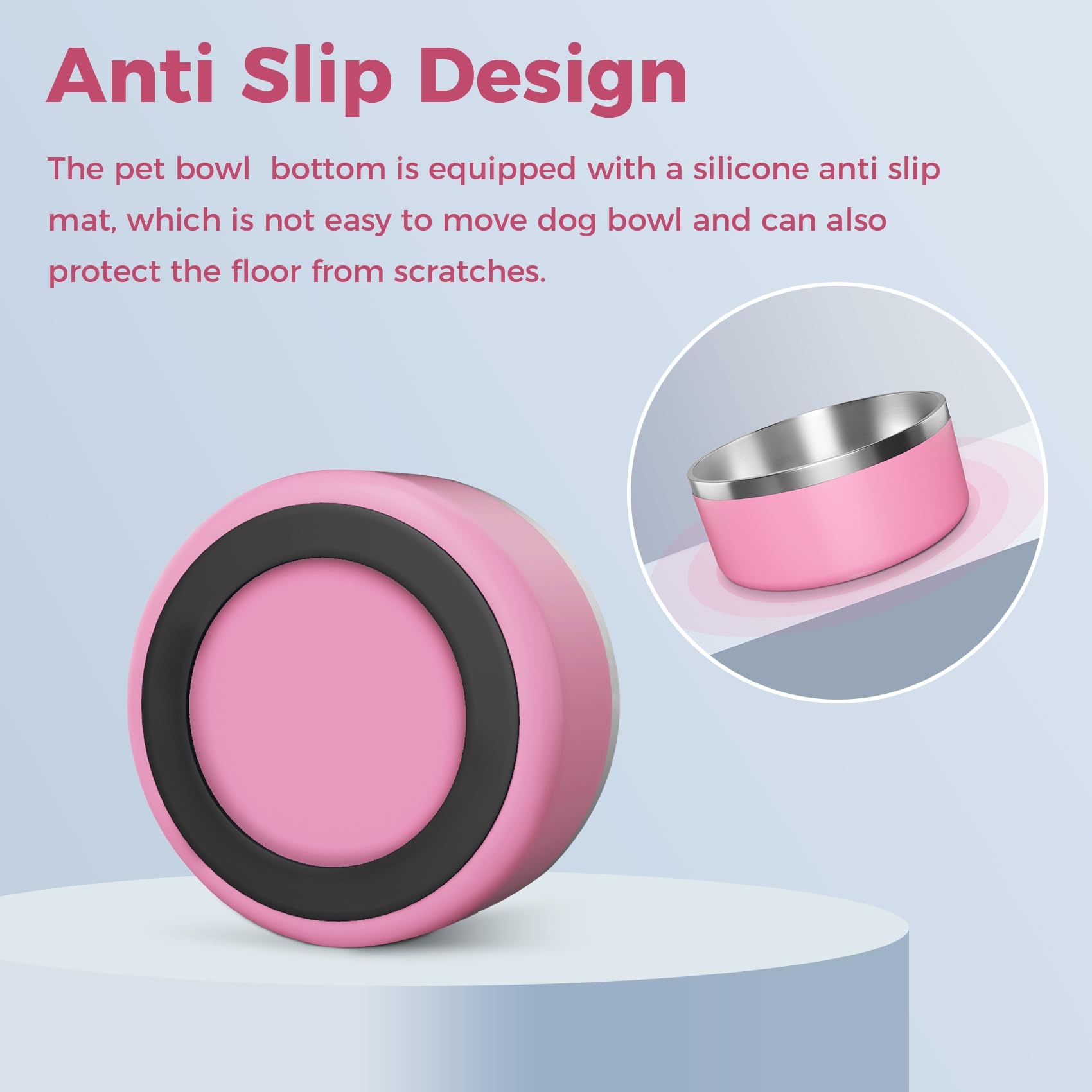 GAMELLE rose au design plat et silencieux pendant les repas.