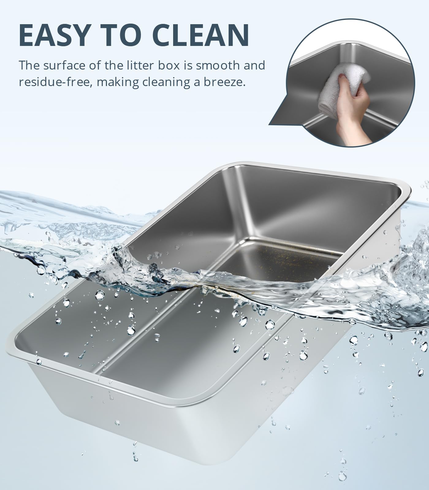 WENBOKMIN litière inox anti-corrosion pour une utilisation durable.